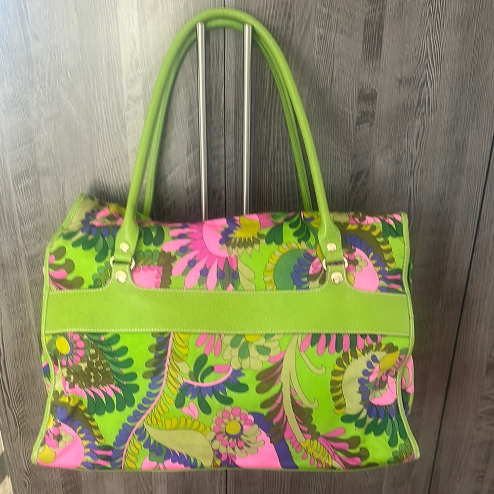 Kate Spade Green and Pink Travel Bag with Tropical Print - Picture 4 of 11